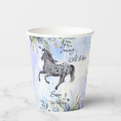 Junge wild und frei galoppierend Appaloosa Geburts Pappbecher (Vorderseite)