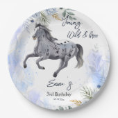 Junge wild und frei galoppierend Appaloosa Geburts Pappteller (Vorderseite)