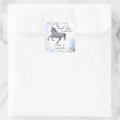 Junge wild und frei galoppierend Appaloosa Geburts Quadratischer Aufkleber (Tasche)