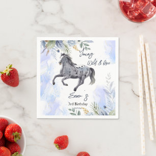 Junge wild und frei galoppierend Appaloosa Geburts Serviette