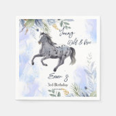 Junge wild und frei galoppierend Appaloosa Geburts Serviette (Vorderseite)