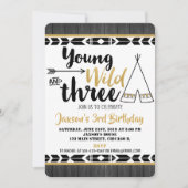 Junge wilde 3. Geburtstagsjunge Einladung (Vorderseite)
