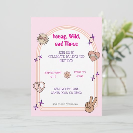 Junge, wilde & dreitägige Einladung (Stehend Vorderseite)