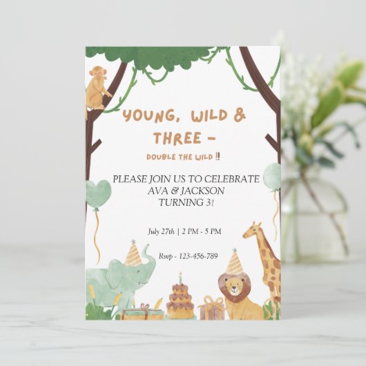 Junge, wilde & dreitägige Einladung (Stehend Vorderseite)