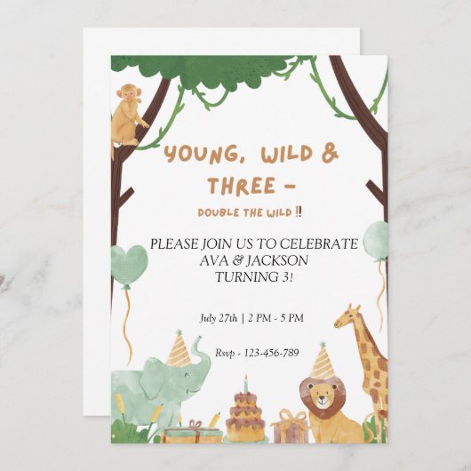 Junge, wilde & dreitägige Einladung (Vorne/Hinten)