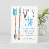 Junge wilde einen Stammespfeil ersten Geburtstag e Einladung (Stehend Vorderseite)