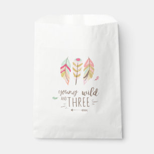 Junge wilde und drei bevorzugen Tasche Boho Federn Geschenktütchen