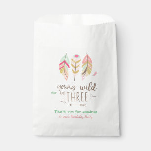 Junge wilde und drei bevorzugen Tasche Boho Federn Geschenktütchen