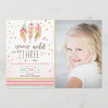 Junge wilde und drei einladen Girl Pink Gold 3.