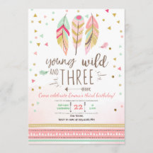 Junge wilde und drei einladen Girl Pink Gold 3.