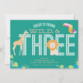 Junge, wilde und drei einladung (Vorderseite)