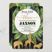 Junge wilde und drei Jungen - Geburtshaus - Einlad Einladung (Vorne/Hinten)