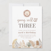 Junge, wilde und drei neutrale Blätter Foto laden Einladung (Vorderseite)