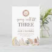 Junge, wilde und drei neutrale Blätter Foto laden Einladung (Stehend Vorderseite)