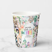 Junge, wilde und dreiteilige Safari-Tiere 3. Gebur Pappbecher (Rückseite)