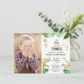 Junge Wildtiere und drei Dschungeln Einladung (Stehend Vorderseite)