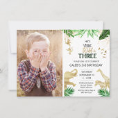 Junge Wildtiere und drei Dschungeln Einladung (Vorderseite)