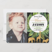 Junge Wildtiere und drei Jungen - Foto Einladung (Vorderseite)