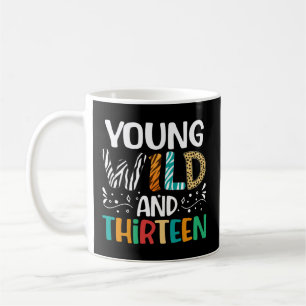 Junge Wildtiere und dreizehn 13. Geburtstagskinder Kaffeetasse