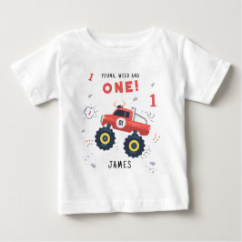Junge Wildtiere und ein 1. Geburtstag Kindermonste Baby T-shirt