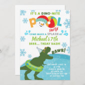 Junge Winter-Pool Party Geburtstagseinladung. Einladung (Vorne/Hinten)