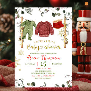 Junge Winterkleidung Fröhliche kleine Babyparty Einladung