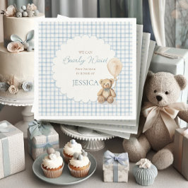 Junge, wir können es kaum erwarten Teddybär-Baby-P Serviette
