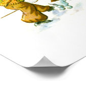 Junge wirft einen Schneeball Poster (Ecke)