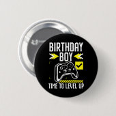 Junge Zeit, um Video-Game-Geschenk für einen Gamer Button (Vorne & Hinten)