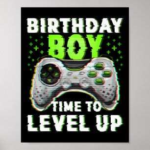 Junge Zeit, um Video Games Gamer Geburtstag zu ver Poster