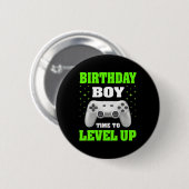 Junge Zeit, um Video-Spiel Geburtstag Geschenkboys Button (Vorne & Hinten)