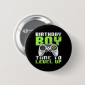 Junge Zeit, um Video-Spiel Geburtstag Geschenkboys Button (Vorne & Hinten)