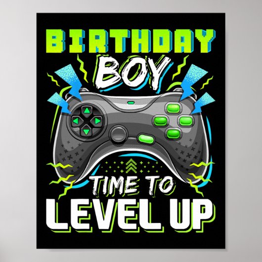 Junge Zeit, um Video-Spiel Geburtstag Geschenkboys Poster (Vorne)