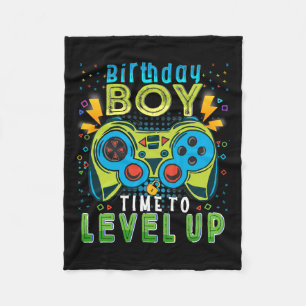 Junge Zeit zum Levelaufstieg Videospiel Geburtstag Fleecedecke