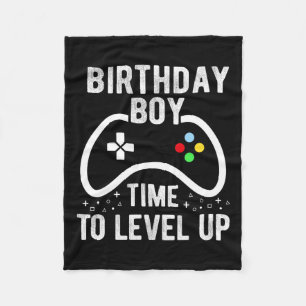 Junge Zeit zum Levelaufstieg Videospiel Geburtstag Fleecedecke
