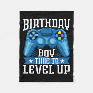 Junge Zeit zum Levelaufstieg Videospiel Geburtstag Fleecedecke