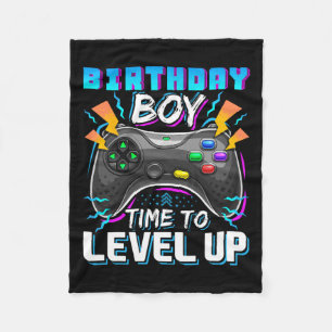 Junge Zeit zum Levelaufstieg Videospiel Geburtstag Fleecedecke