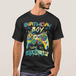 Junge Zeit zum Levelaufstieg Videospiel Geburtstag T-Shirt
