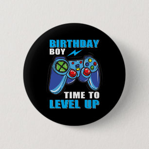 Junge Zeit zum Levelaufstieg Videospiel Jungen Button