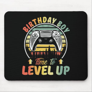 Junge Zeit zum Levelaufstieg Videospiele Gamer Geb Mousepad
