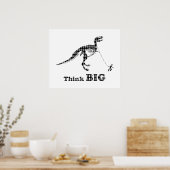 Junge zu Fuß einen Tyrannosaurus Rex ~ denken Sie  Poster (Küche)
