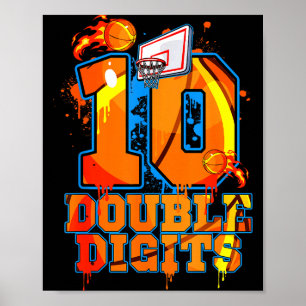 Junge zum zweistelligen Geburtstag Basketball 10 J Poster