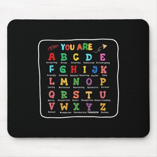 Junge Zurück Zur Schule Du Bist Buchstaben Alphabe Mousepad (Vorne)