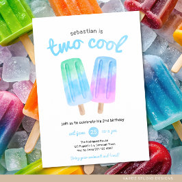 Junge zwei Coole Popsicle Summer Party Geburtstag Einladung