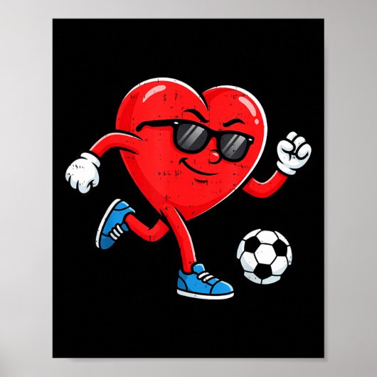 Jungeb Valentinstag Lustiges Herz Fußball Poster (Vorne)