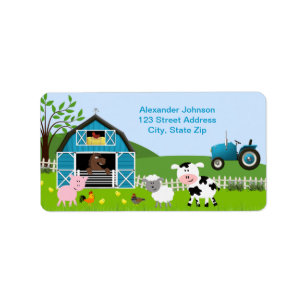 Jungebarnyard-Vieh-Adressen-Etikett Adressaufkleber
