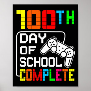 Jungen 100. Schultag mit komplettem Video Game Stu Poster