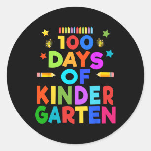 Jungen 100 Tage Kindergartenfest Kindergif Runder Aufkleber