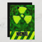 Jungen 16. Geburtstag Goth Bio-Hazard Einladung (Vorne/Hinten)