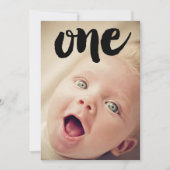 Jungen 1. Geburtstag Nummer 1 Foto Overlay Einladung (Vorderseite)